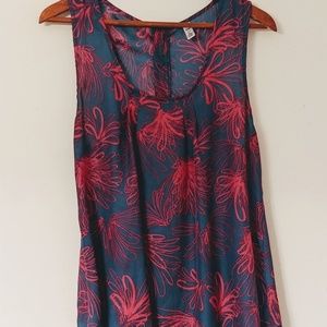 GAP Sleeveless Racerback Print Blouse